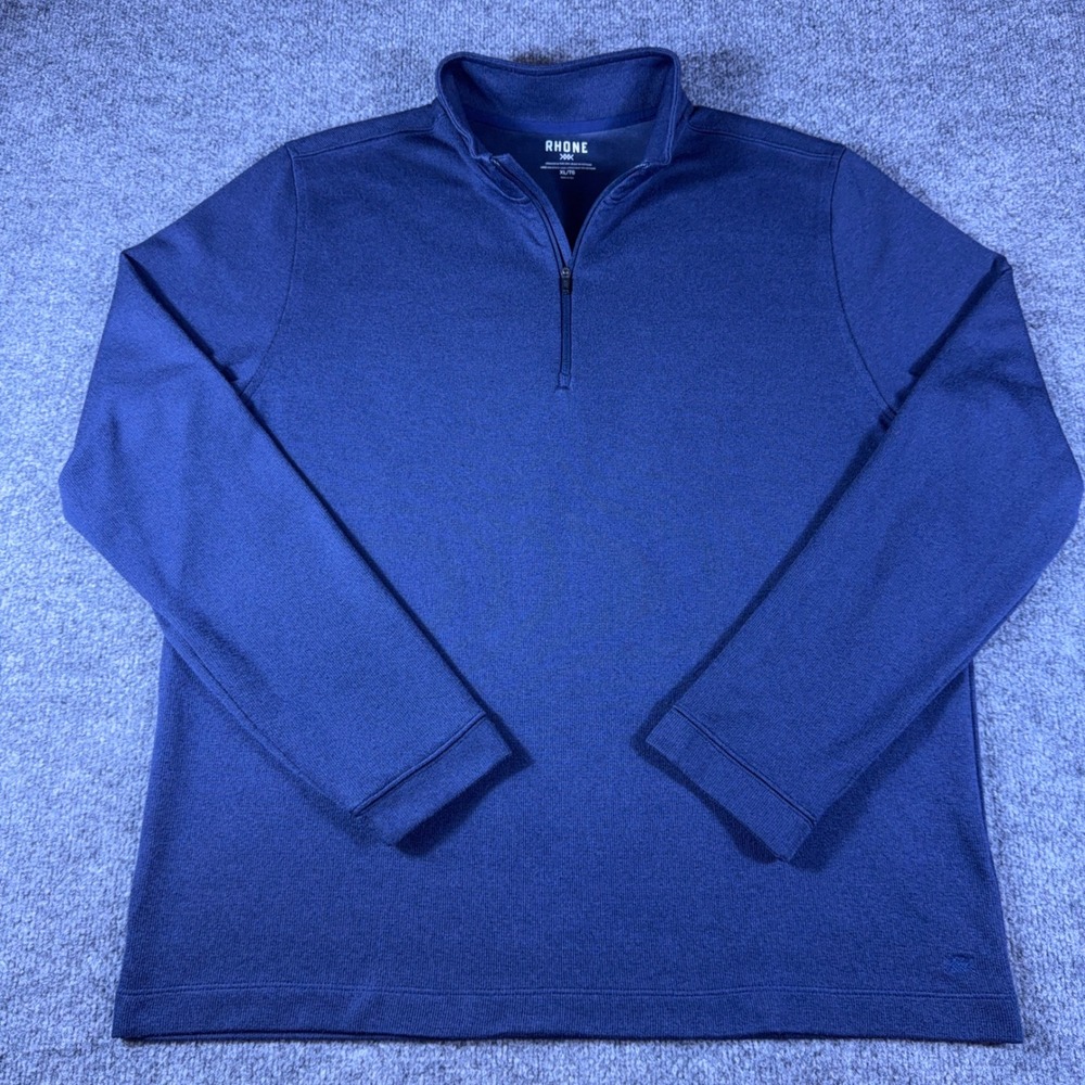 Rhone Quarter Zip Pullover Mens XL Navy Blue Heathered Performance